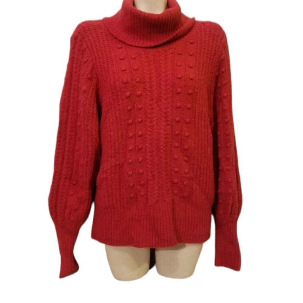 Rachel Parcell Red Chunky Cowl Neck Sweater XL